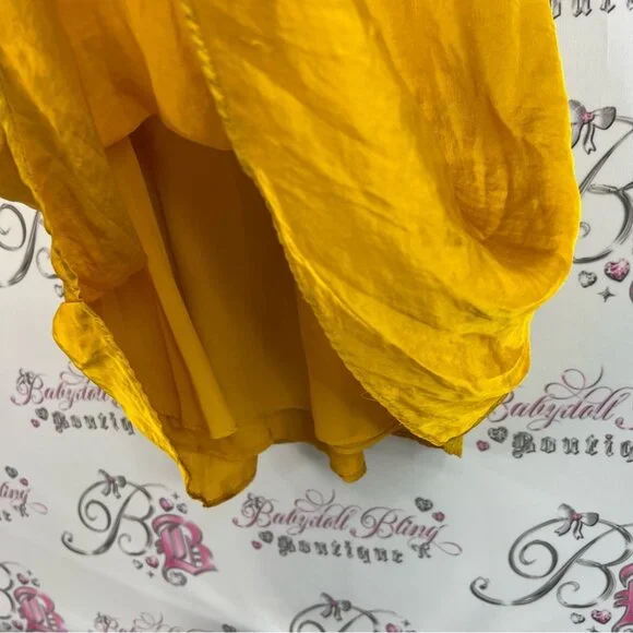 RW&CO. Tank top shiny strappy yellow shimmer Mustard Camisole Top - Picture 8 of 13